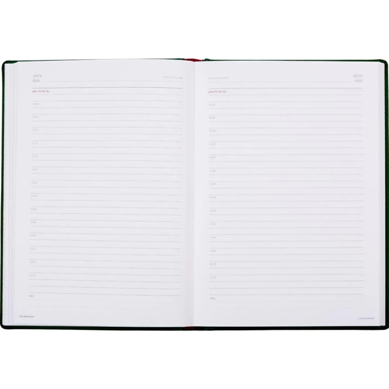 Ежедневник недатированный А5+, 136л, VELVET зеленый  3-115/05