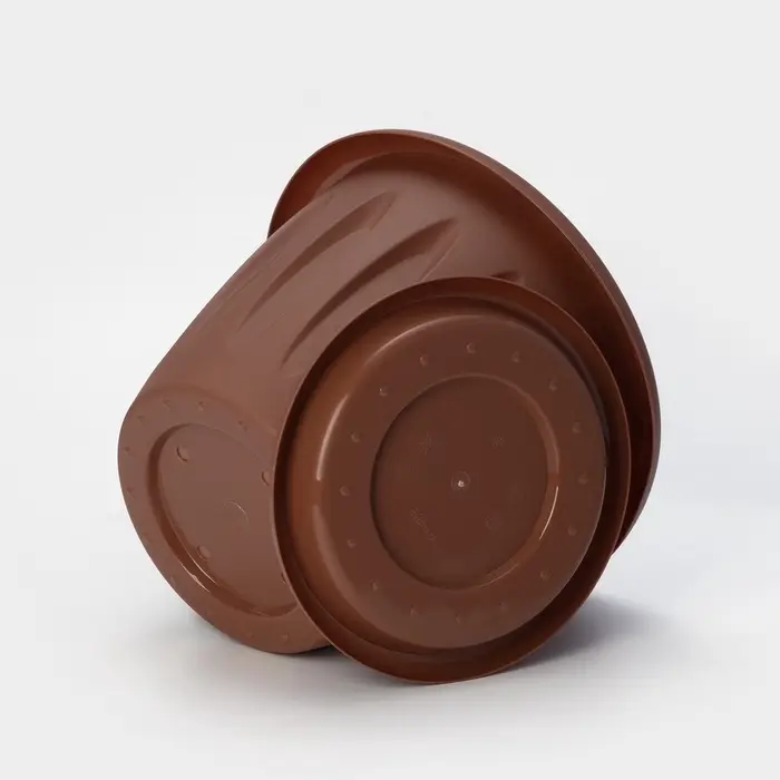 Горшок для цветов с поддоном &laquo;Фелиция&raquo;, 10.4 л, d=31.9 см, h=24.5 см, пластиковый, терракотовый