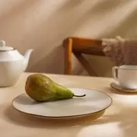 Тарелка SL Home &laquo;Волна в камне&raquo;, d=25.5 см, фарфор, белая