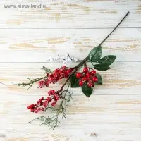 Еловая ветка декоративная «Зимнее волшебство. Чудо», с ягодами, 27 см