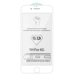 Защитное стекло для iPhone 6 5D 0.3mm без упаковки белое (без возврата и обмена)