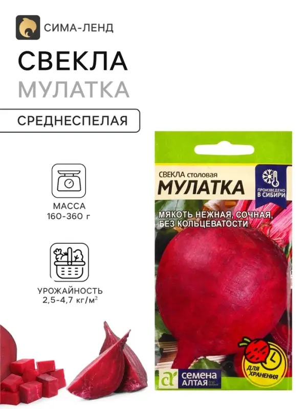 Семена Свёкла &laquo;Мулатка&raquo;, 2 г, &laquo;Семена Алтая&raquo;
