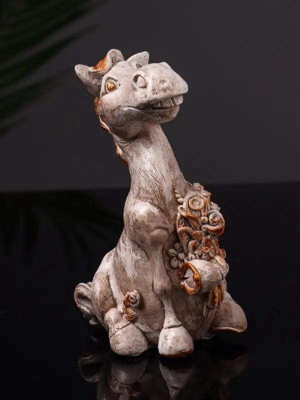 Фигурка гипс &laquo;Конь с букетом&raquo;, 11 см, бежевая