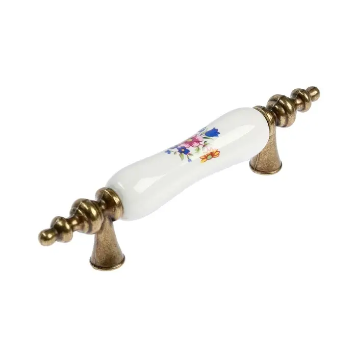 Ручка-скоба CAPPIO FLOWER Ceramics 016, м/о 76 мм, цвет бронза