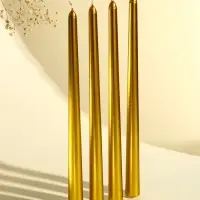 Набор свечей античных, 2.2&times;30 см, 4 шт., золотой металлик