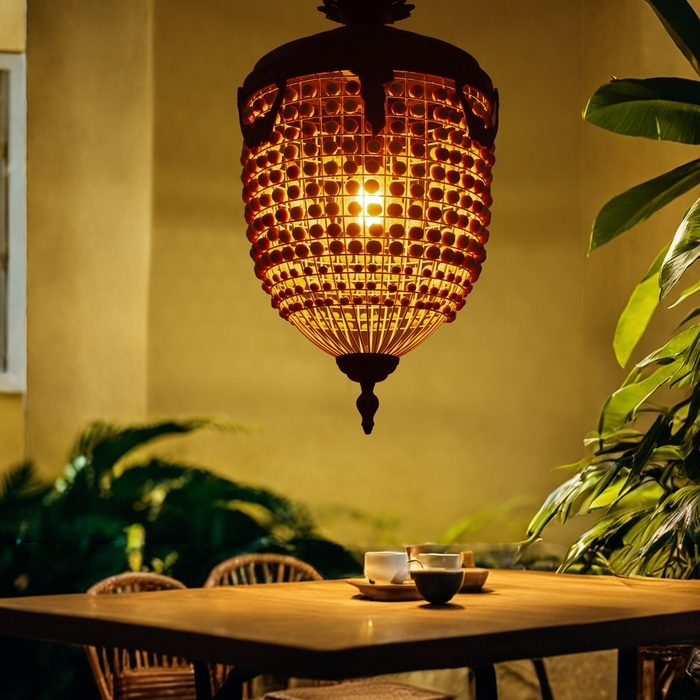 Светильник потолочный "Юлий" коричневый/чёрный 1х40Вт, Е27, 37х37х70 см