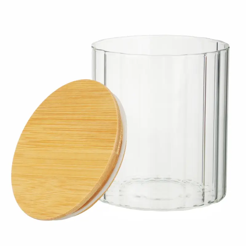 VETTA ЭКО Грани Банка для хранения 700мл, 11х10см, стекло, бамбук