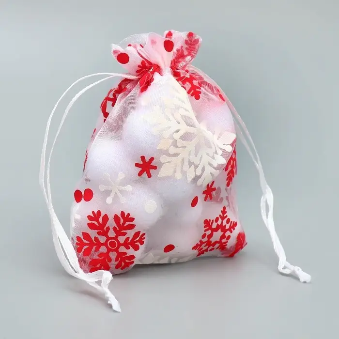 Мешочек подарочный органза «Снежная история», 10 х 12 см +/- 1.5 см Мешочек подарочный органза «Снежная история», 10 х 12 см +/- 1.5 см