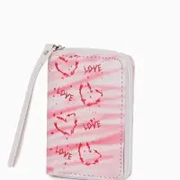 Кошелёк на молнии, 12&times;1.5&times;9 см, с принтом, розовый