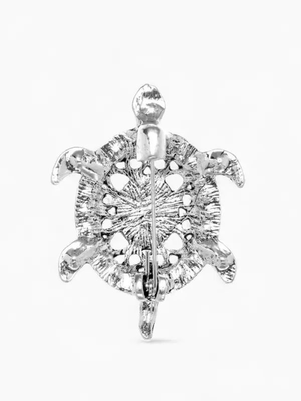 Брошь &laquo;Этника. Черепашка&raquo;, разноцветная в серебре