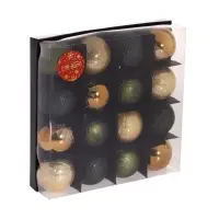 Ёлочные игрушки &laquo;Загадка&raquo;, шары новогодние, d=6 см, набор 16 шт., зелёный/золотистый