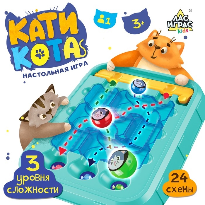 Настольная игра «Кати кота», 1 игрок, 3+ Настольная игра «Кати кота», 1 игрок, 3+