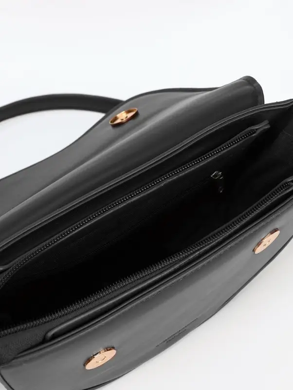 Сумка женская мессенджер на магните, 23&times;8&times;16 см, чёрная