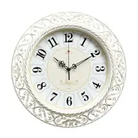 Часы настенные классические, бесшумные, плавный ход, d=39.5 см, белые, от батарейки 1&times;АА