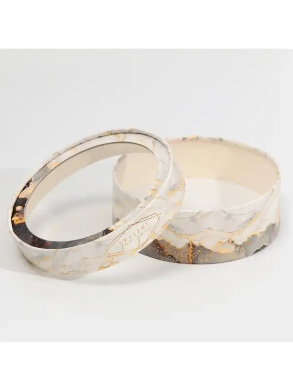 Коробка для макарун, кондитерская упаковка тубус с окном, &laquo;Мрамор&raquo; 16&times;16&times;5 см