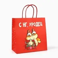 Пакет подарочный новогодний «Уродец», 22 х 22 х 11 см