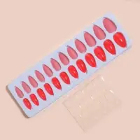 Накладные ногти, 24 шт., с клеевыми пластинами, форма миндаль, цвет неоновые/матовые, розовые