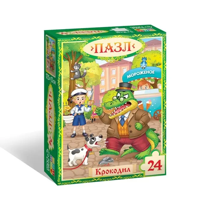 Пазл Пазл "Крокодил", Корней Чуковский, 24 элемента