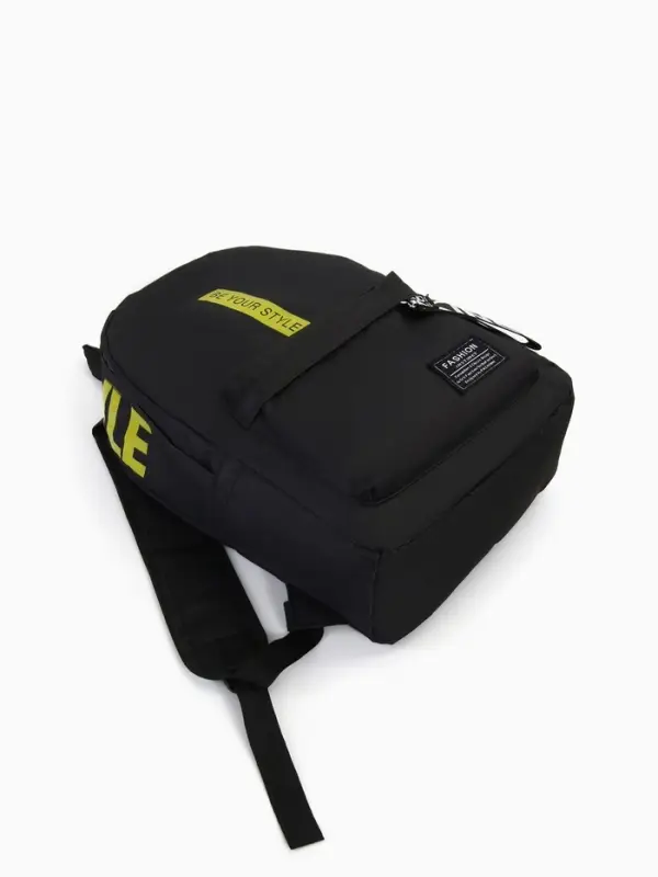 Рюкзак молодёжный на молнии, 3 кармана, 27&times;10&times;37.5 см, чёрный