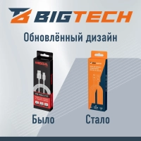 Кабель BigTech 2,4A, 1м, USB - Micro-USB, TPE, белый BT-JCBL-004/U152