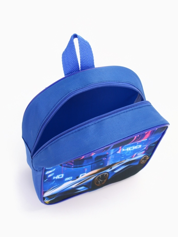 Рюкзак детский 22*8,5*25,5, отд на молнии, авто синий