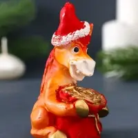 Свеча фигурная "Лошадка с мешком" 5,5х6,5х9,5 см, цв. золотой