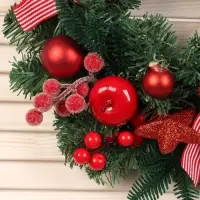 Венок новогодний d=33 см &laquo;Зимнее волшебство. Снежное яблочко&raquo; яблоки, шары, ягоды