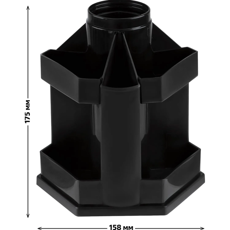 Подставка-органайзер д/канц.мелочей Attache Maxi Desk 10отд вращ-я черная