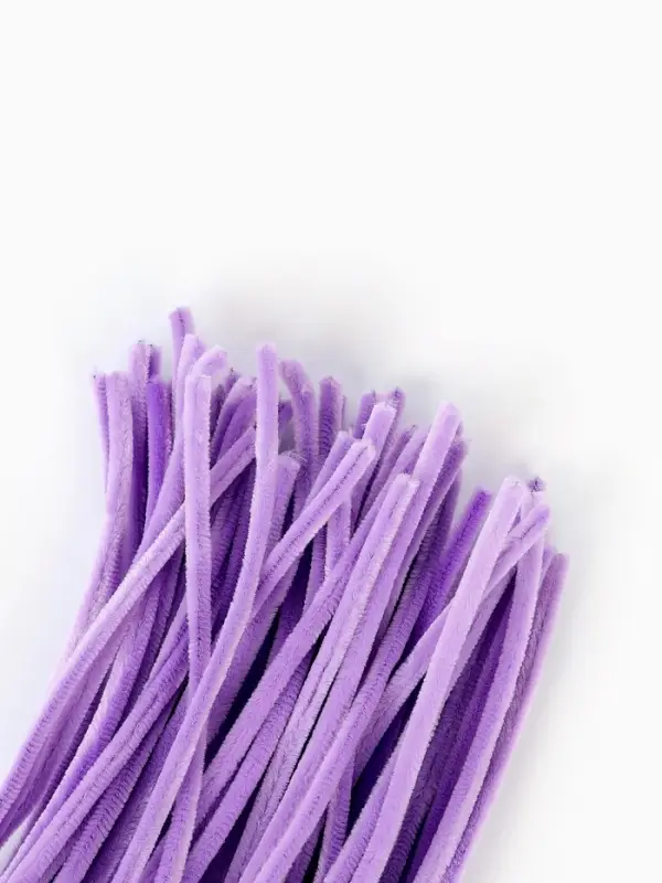 Синельная проволока, набор 100 шт, размер 1 шт 30х0,8 см, цвет сиреневый Синельная проволока, набор 100 шт, размер 1 шт 30х0,8 см, цвет сиреневый