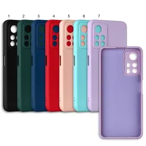 Чехол для Xiaomi Poco M4 Pro цветной силикон
