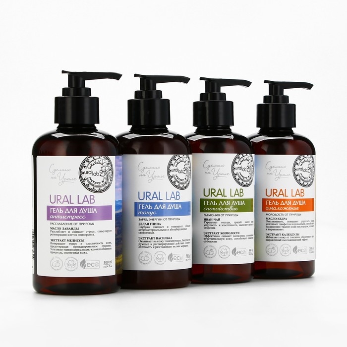 Гель для душа с белой глиной и экстрактом василька, 300 мл, ECO LAB by URAL LAB Гель для душа с белой глиной и экстрактом василька, 300 мл, ECO LAB by URAL LAB