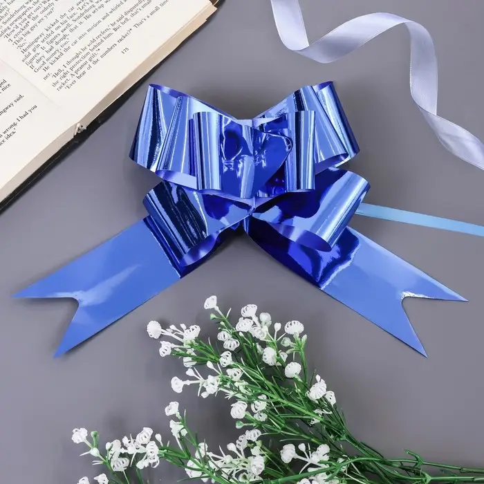 Бант - бабочка №5, синий глянцевый Бант - бабочка №5, синий глянцевый