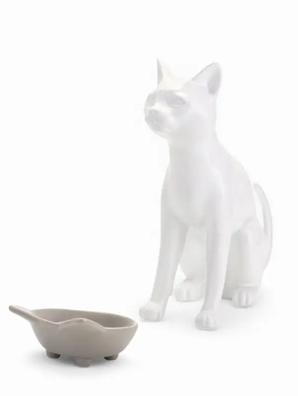 Миска &laquo;Голова кота&raquo;, 150 мл, 14&times;12.5&times;6.5 см, керамика, серая