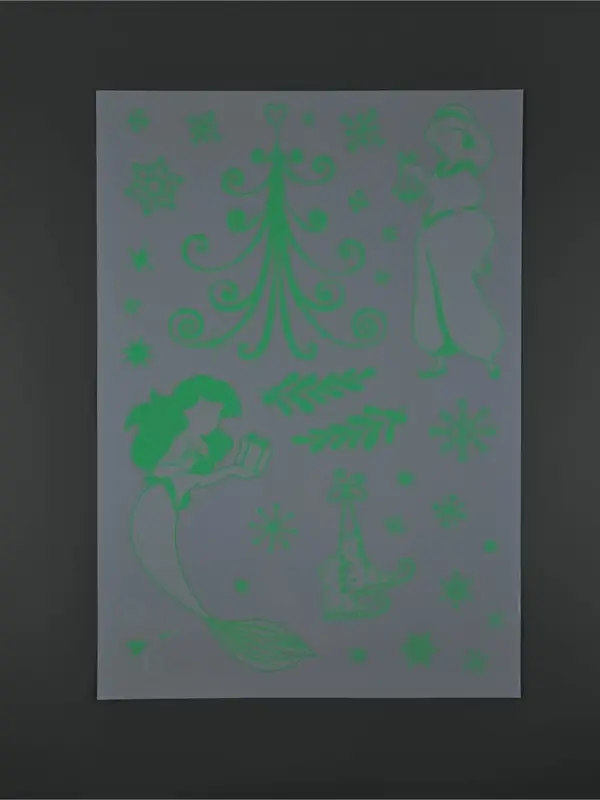 Виниловые наклейки «Новогодние», со светящимся слоем, 35 × 50 см, 2 листа Виниловые наклейки «Новогодние», со светящимся слоем, 35 × 50 см, 2 листа