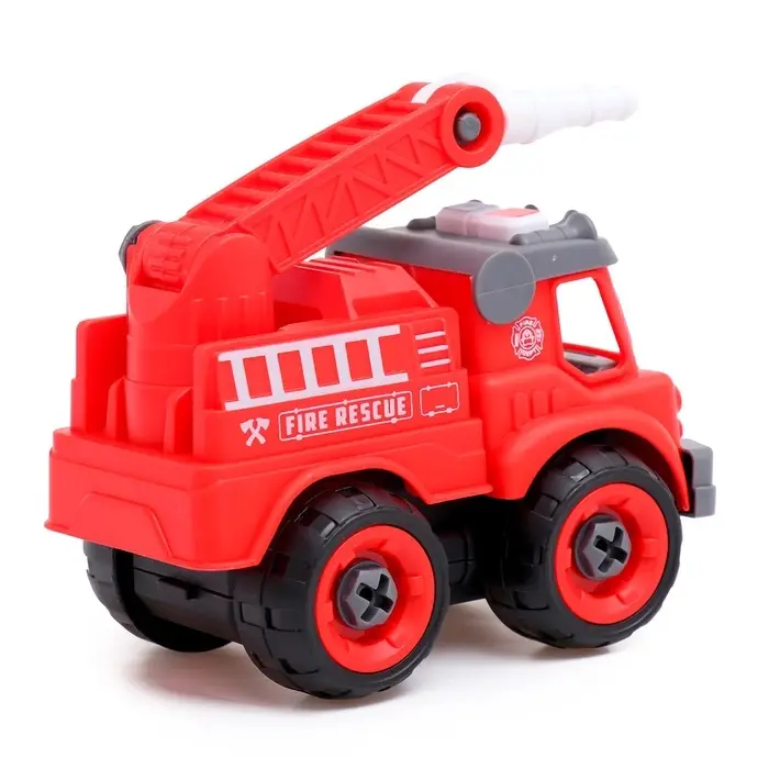 Конструктор винтовой &laquo;Пожарный транспорт&raquo;, набор 2 штуки, с отверткой, 59 деталей