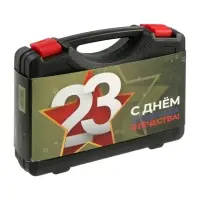 Набор инструментов в кейсе ТУНДРА &laquo;23 ФЕВРАЛЯ&raquo;, в подарочной упаковке, 7 предметов