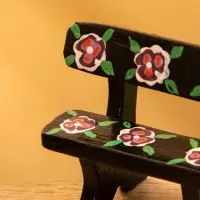 Мебель для кукол &laquo;Скамейка с цветами&raquo;, 6.5&times;3.5&times;6 см, дерево, чёрная