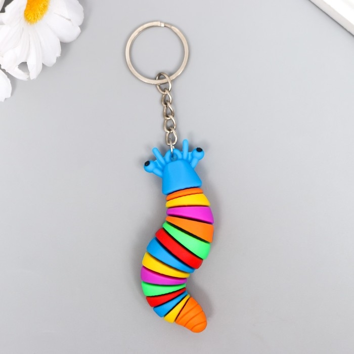 Брелок резина Брелок резина "Радужная гусеница" МИКС 2х2х7,5 см