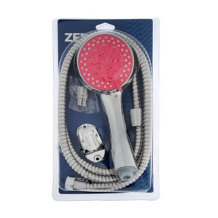 Душевая лейка 5 режимов со шлангом, держатель, крепеж в комплекте.