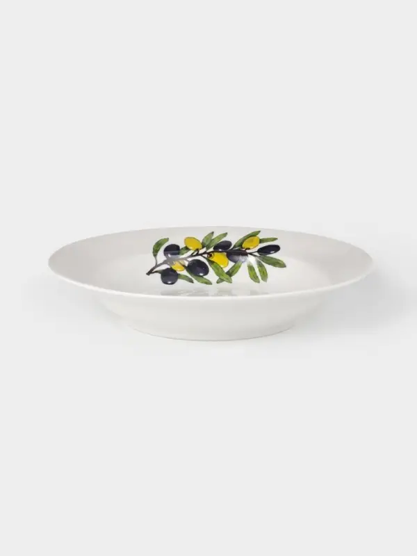 Тарелка глубокая Дулевский фарфор &laquo;Оливки&raquo;, 225 мл, d=20 см, белая, рисунок МИКС