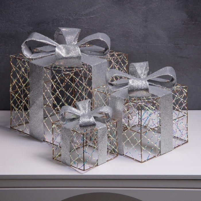 Светодиодная фигура «Подарки» 20х15х10 см, 35 LED, батарейки АAх2 (не в комплекте), свечение теплое белое