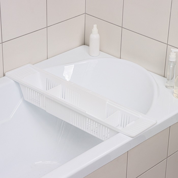 Полка на ванну Toys, 57-89 см, цвет снежно-белый Полка на ванну Toys, 57-89 см, цвет снежно-белый