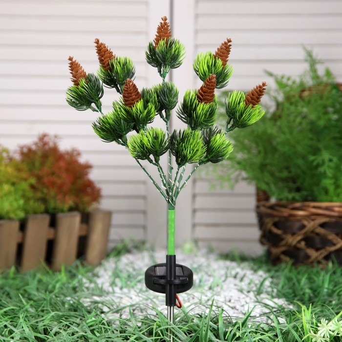 Садовый светильник на солнечной батарее «Можжевельник», 75 см, 28 LED, свечение мульти