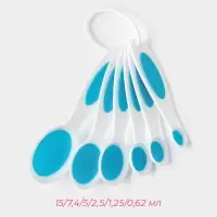 Набор мерных ложек Доляна &laquo;Тепло&raquo;, 6 шт.: 0.62/1.25/2.5/5/7.4/15 мл, красный, белый