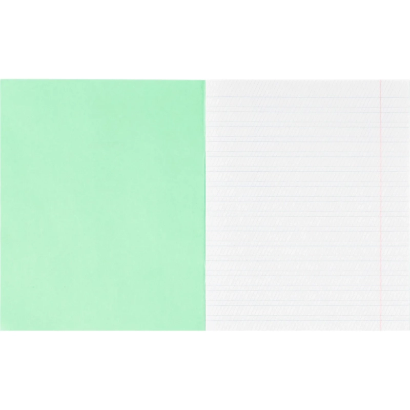 Тетрадь в зеленом офсете 12 л., частая косая линия, штука,100% белизна