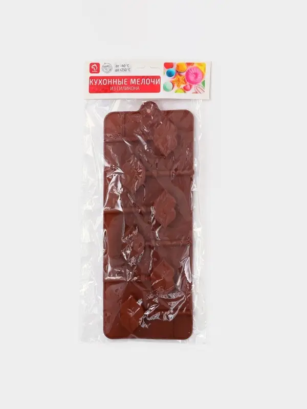Форма для леденцов Доляна &laquo;Поцелуй&raquo;, силикон, 24&times;9.4&times;1.5 см, 6 ячеек (4&times;2.4 см), с палочками, коричневая
