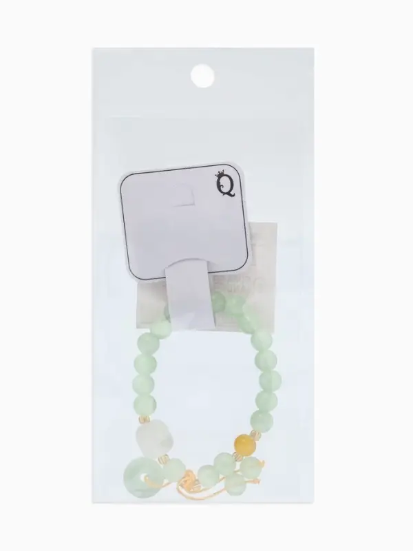 Браслет-оберег &laquo;Нефрит и кварц&raquo;, №8, d=6 см, зелёный