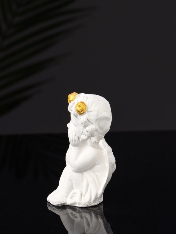 Набор фигур "Ангелы на подносе" 20х10х16 см, белый