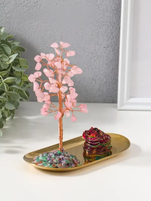 Сувенир "Денежная жаба и дерево" 60 камней 8,5х17,8х11,5 см