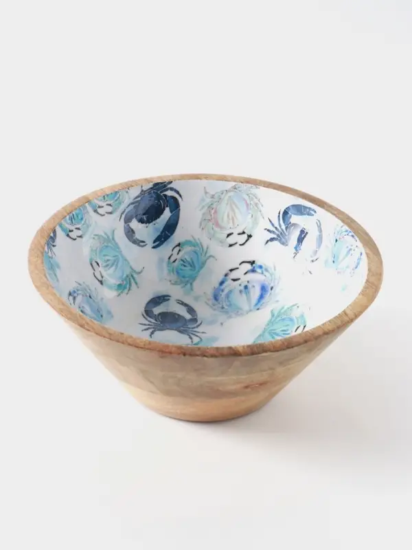 Салатник &laquo;Крабы&raquo;, 25&times;25&times;10 см, дерево манго